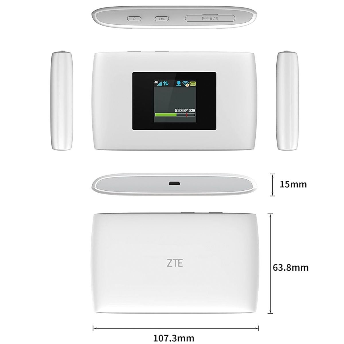 ZTE Cute Wi-Fi ポケット WiFi モバイルルーター【薄型軽量・長時間稼働・日本正規品】