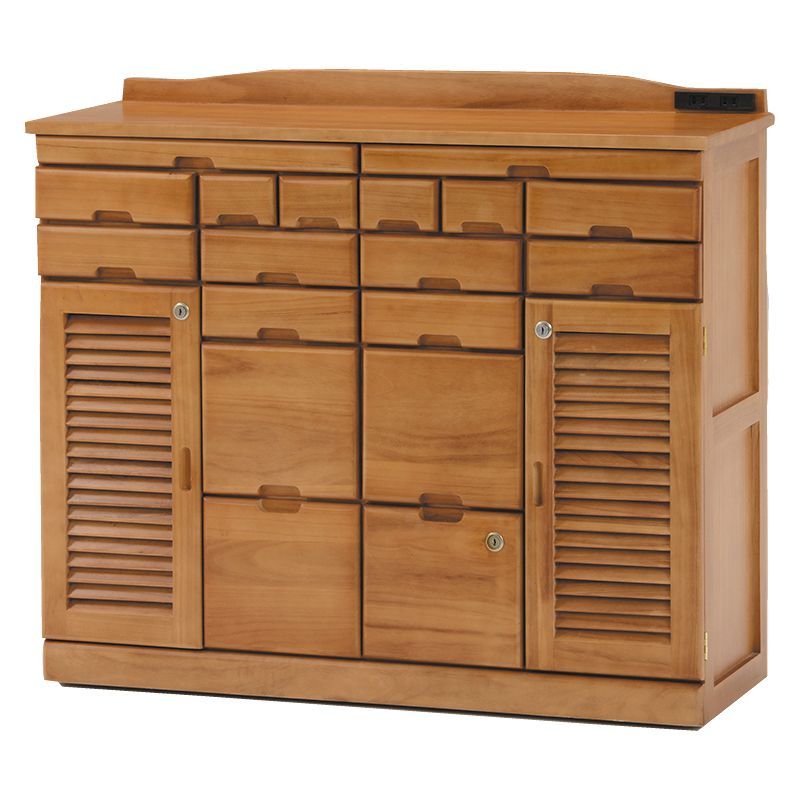 全段鍵付き 天然木 ファックス台 【ブラウン】 約幅45cm 引出し便利収納 全段鍵付き 天然木 ファックス台 【ブラウン】 約幅45cm 引出し便利収納