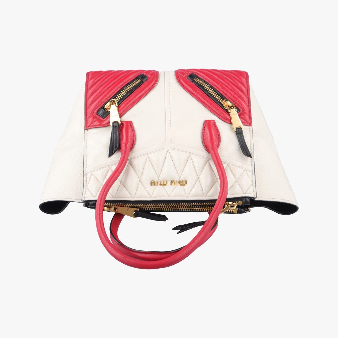 レッド×ホワイト レザー