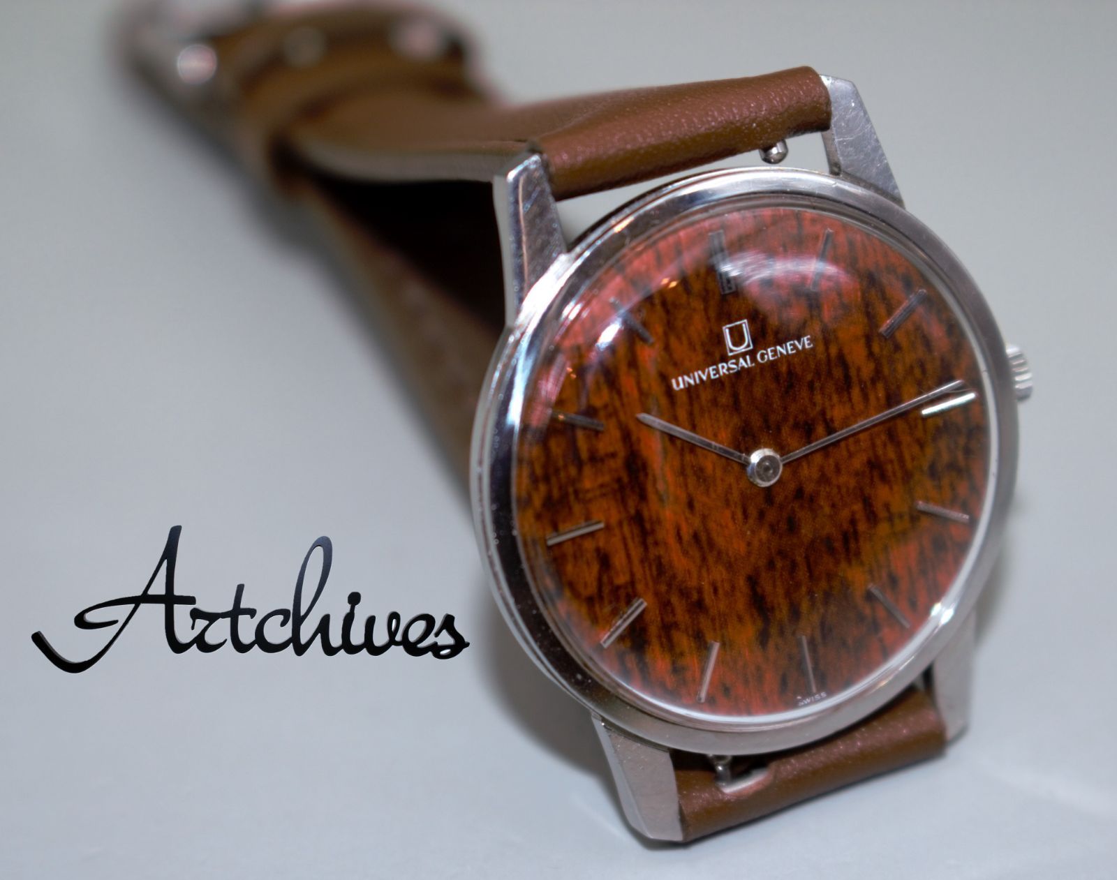 VRW-1073 時計 UNIVERSAL GENEVE ユニバース ジュネーブ 842.101 BRN文字盤 メンズ 手巻き 腕時計 稼動品