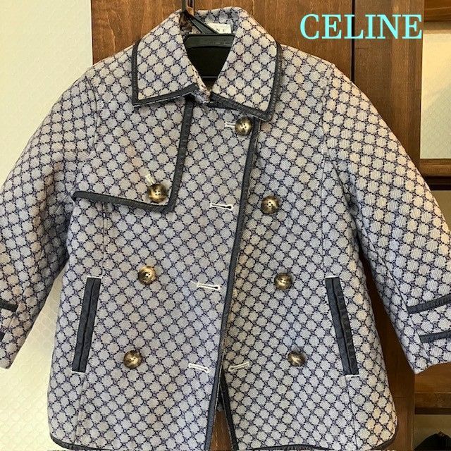 セリーヌ　CELINE　マカダム柄　コットンキッズコート　子供用コート　中綿保温　サイズ100