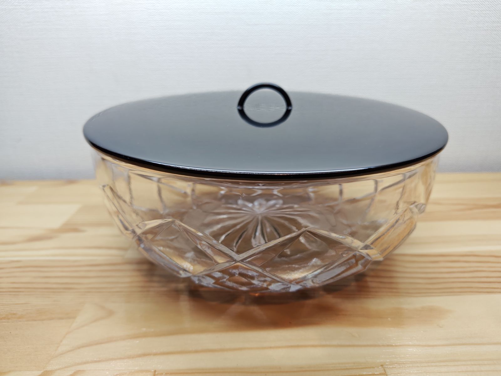 逢絢亭 茶道具 平水指 義山 真塗の一枚蓋 工芸ガラス 紙箱入り