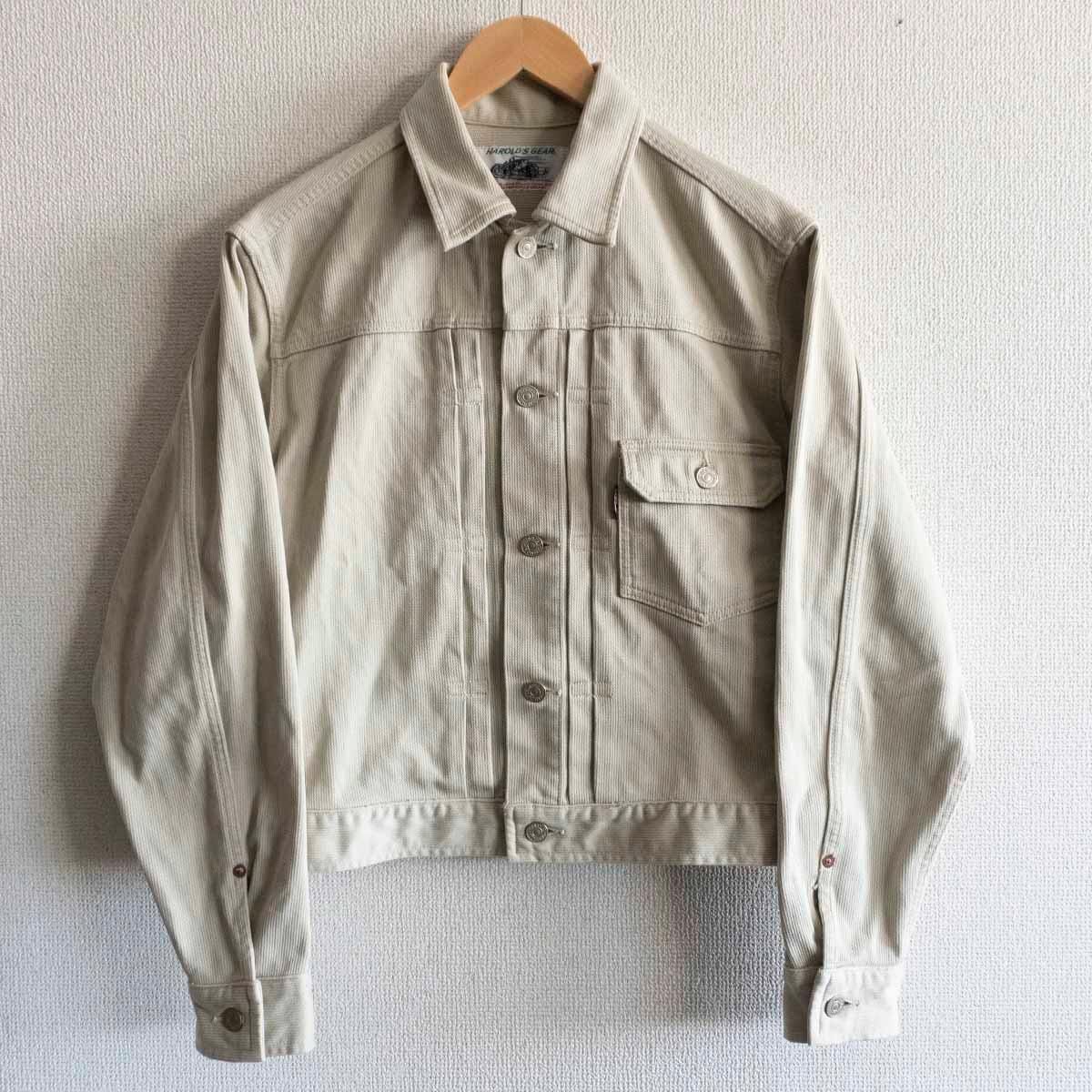 051172 HAROLD'S GEAR 襟コーデュロイ ジップ ジャケット L 雰囲気抜群】HAROLD'S GEAR【1st type コーデュロイ ジャケット