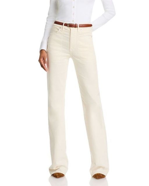 【送料無料】 ヴェロニカ ベアード レディース デニムパンツ ボトムス Crosbie High Rise Wide Leg Jeans in Ecru Ecru