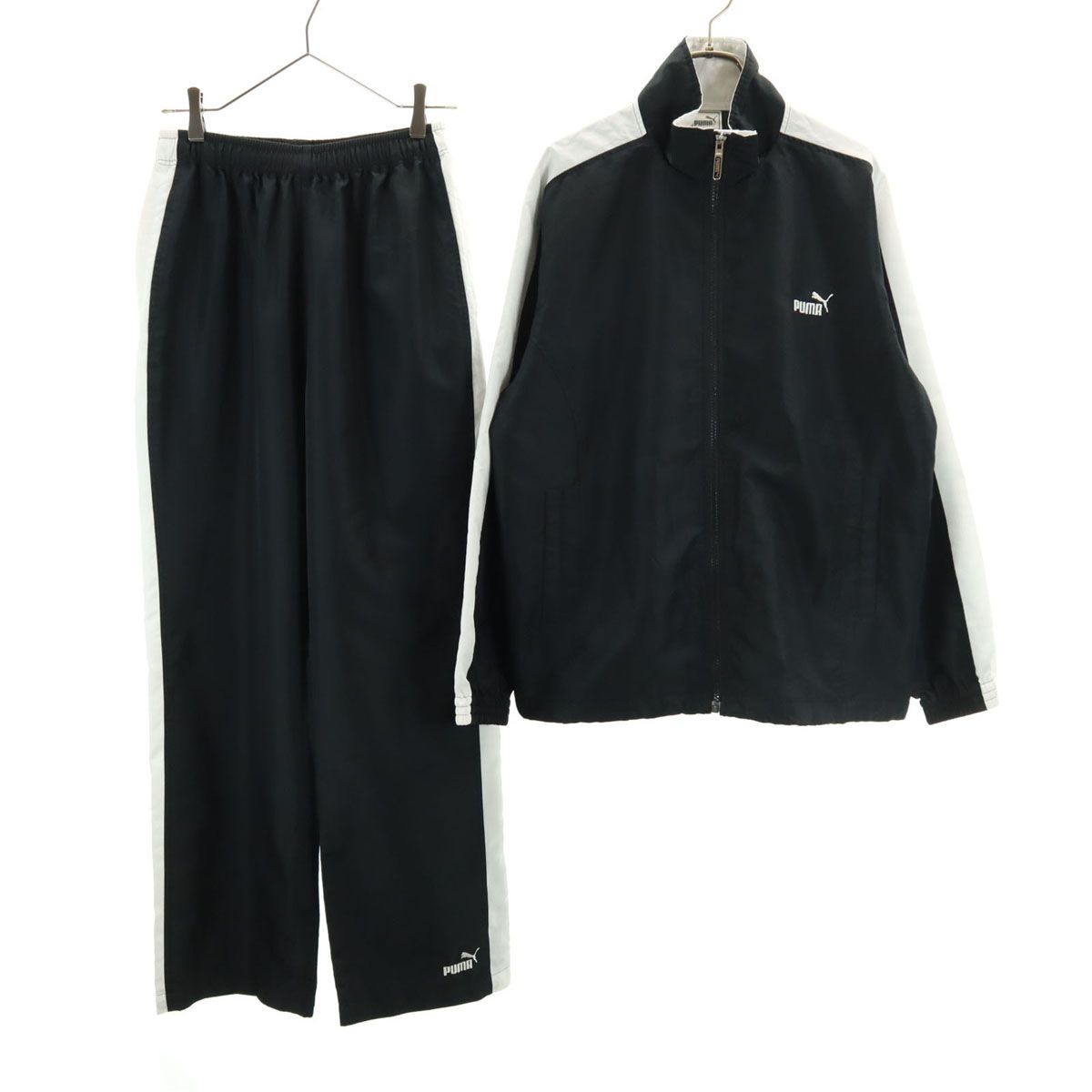 PUMA プーマ トレーニング ウインドブレーカー 上下 セットアップ M ブラック ヒットユニオン社製 メンズ 古着