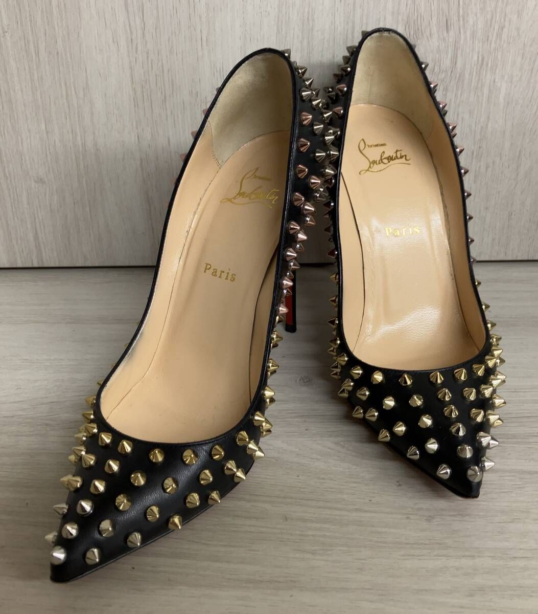 Christian Louboutin クリスチャン ルブタン パンプス ハイヒール スタッズ ブラック レディース 表記サイズ39|約26.0cm ヒールに傷あり