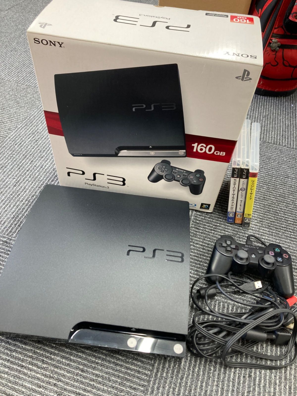 【通電確認済み】PlayStation3 本体 CECH-2500A ブラック コントローラー、ケーブル、ソフトセット【ゲーム機本体】【3】