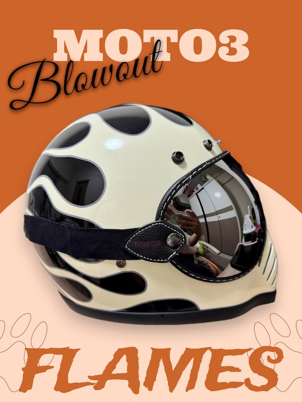 Blowout ブラック フレイムス ビンテージ MOTO3 バイザー付き