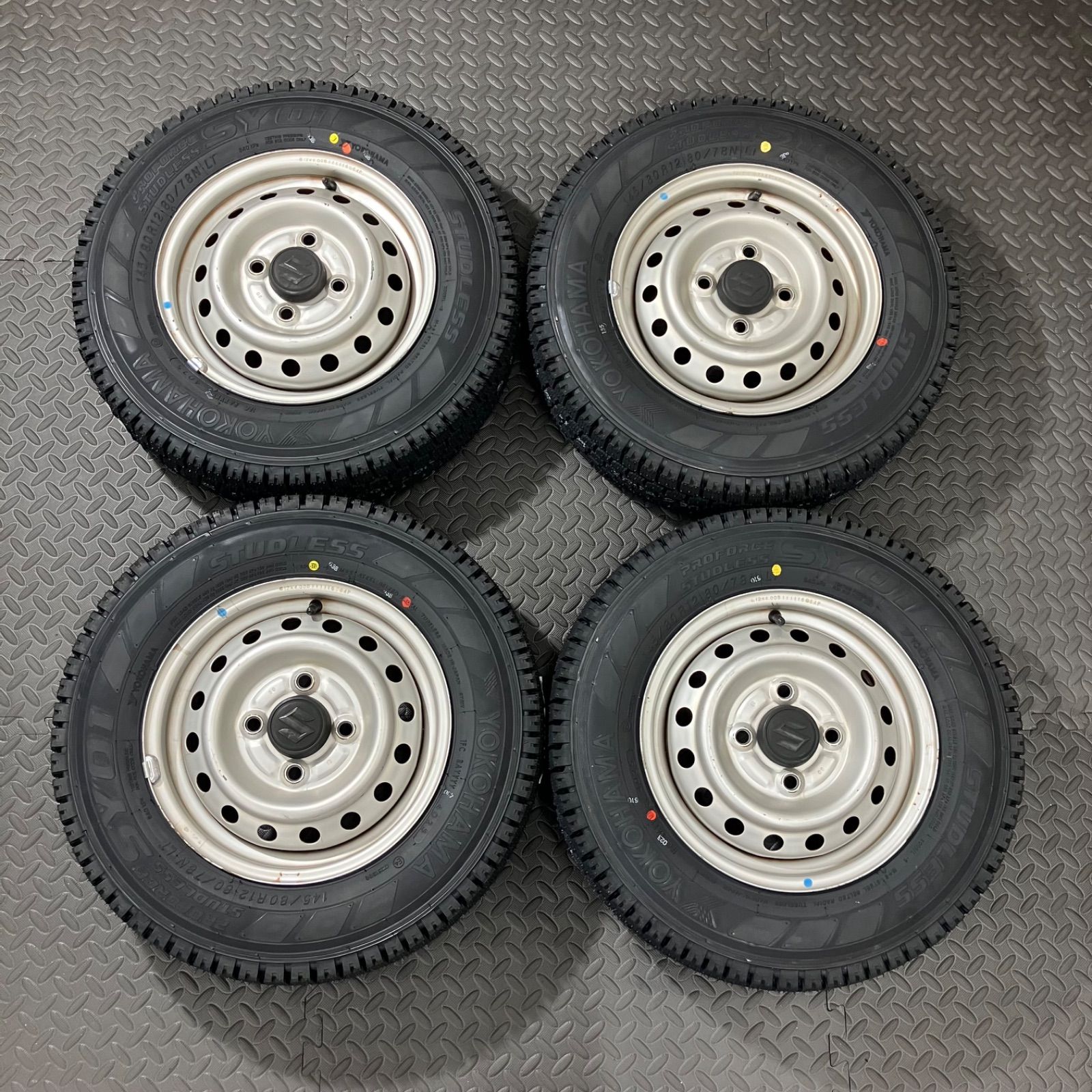 25年製 タイヤ 145 80 R 12 78 N LT ヨコハマ SY 01 スズキ キャリィ エブリィ スタッドレスタイヤ 冬タイヤ 1114 E