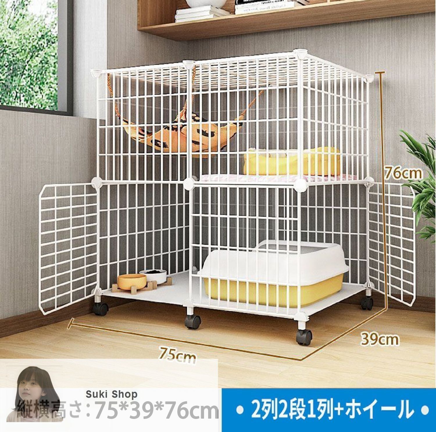 猫のケージ(未使用) 新しい未使用猫 ケージ 2段 キャットケージ ゲージゲージ 猫