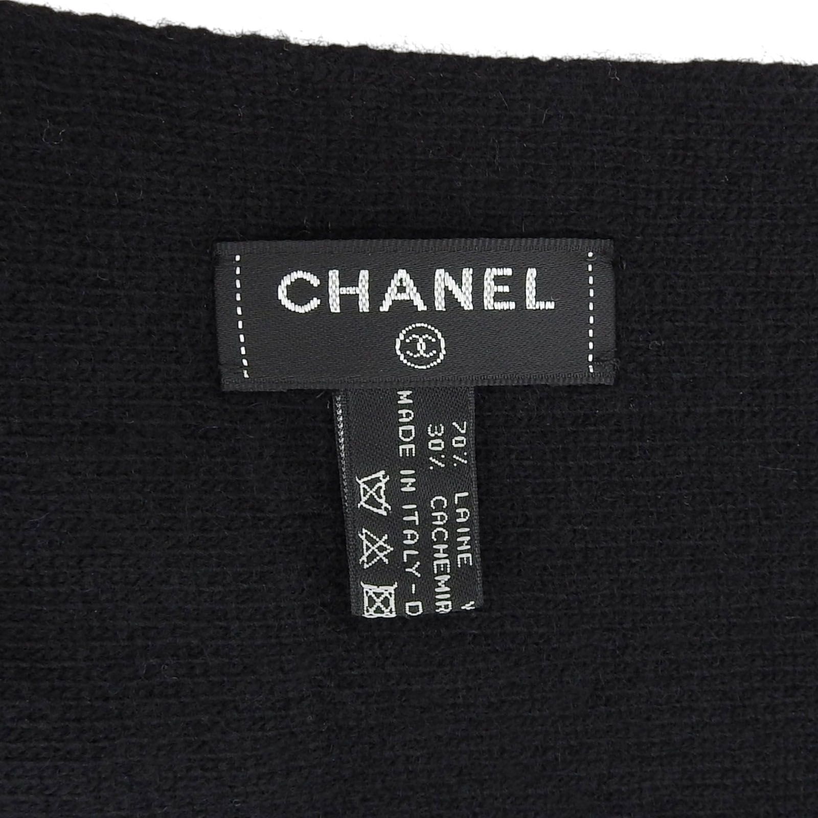 美品△CHANEL シャネル 20B ウール カシミヤ混 ロゴデザイン マフラー  