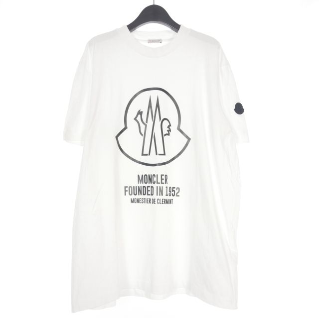 モンクレール MONCLER ロゴプリント Tシャツ カットソー 半袖 XL ホワイト 白 H10918C0029 8390T 国内正規