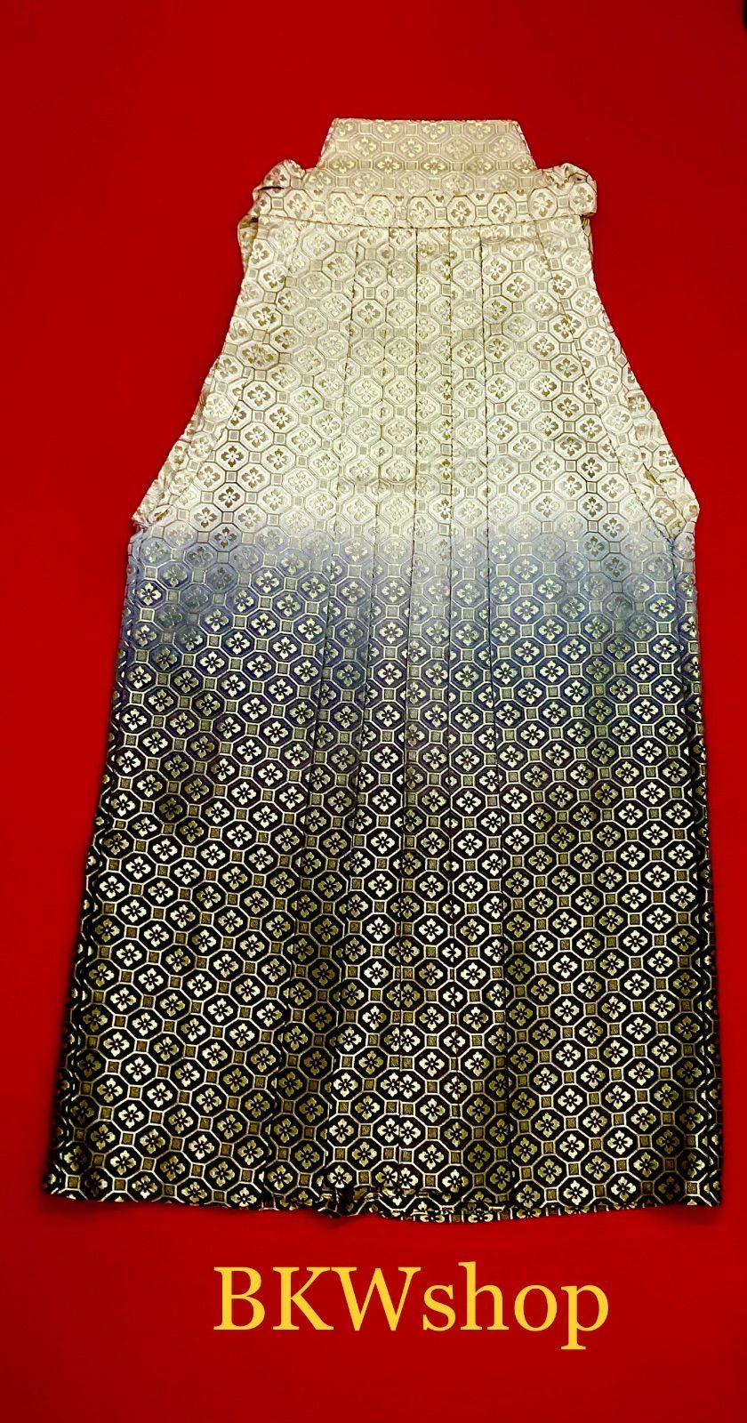 現品限り used 袴 白黒グラデーション 花菱模様 2.45寸 171cm～ 成人式 卒業式 結婚式 新郎様 仲人 男着物 催事 式典 レイヤー衣裳