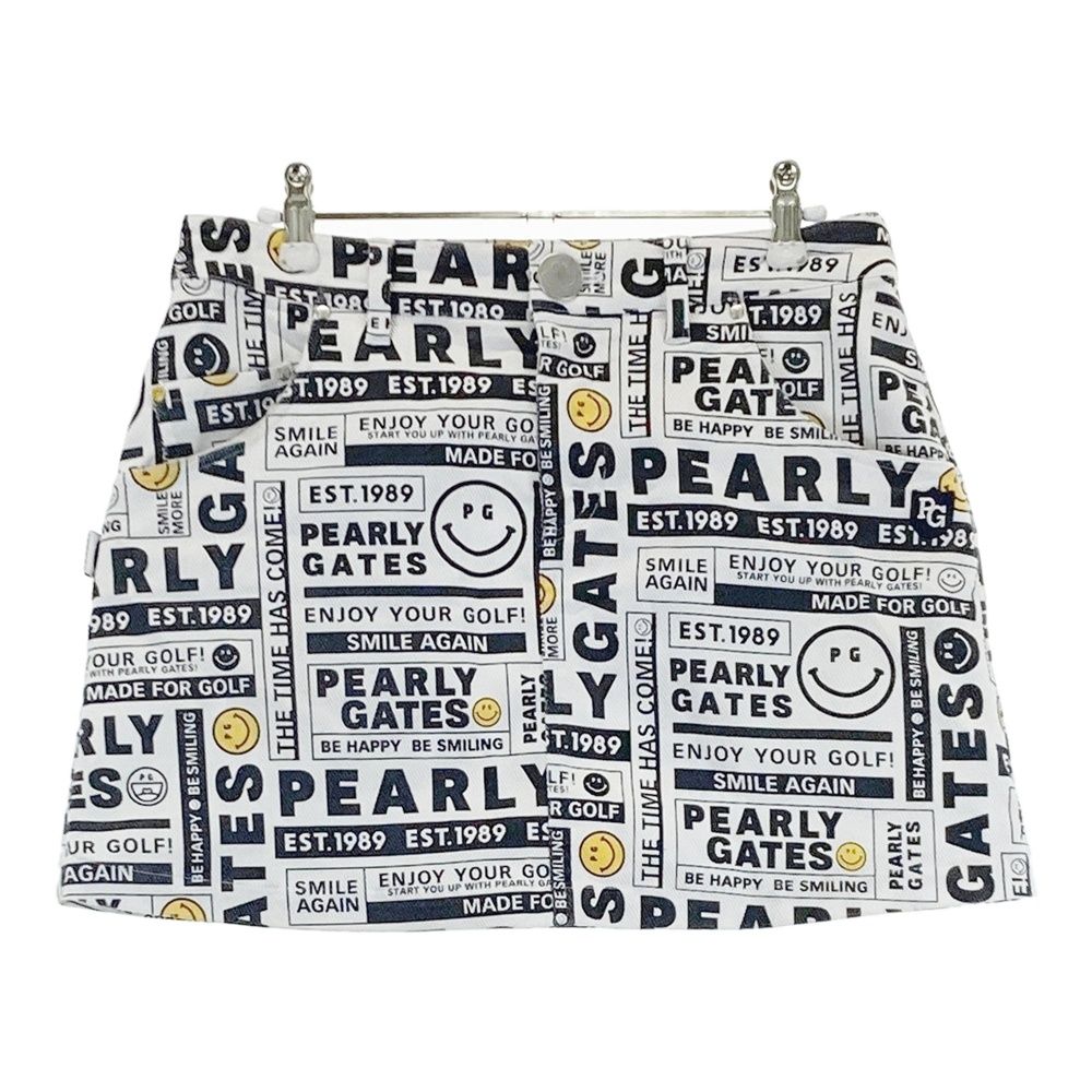 PEARLY GATES 総柄ブルー系ゴルフウェア レディース スカートサイズ1 PEARLY GATES 総柄ブルー系ゴルフウェア レディース スカートサイズ1