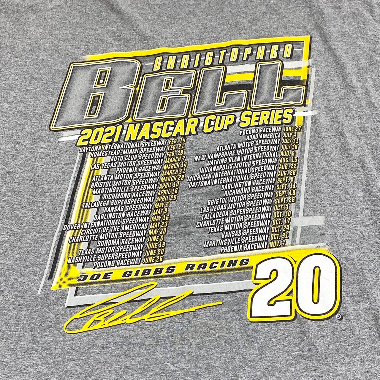 US古着 2021 NASCAR Tシャツ 半袖 レーシング 両面プリント 2XL グレー