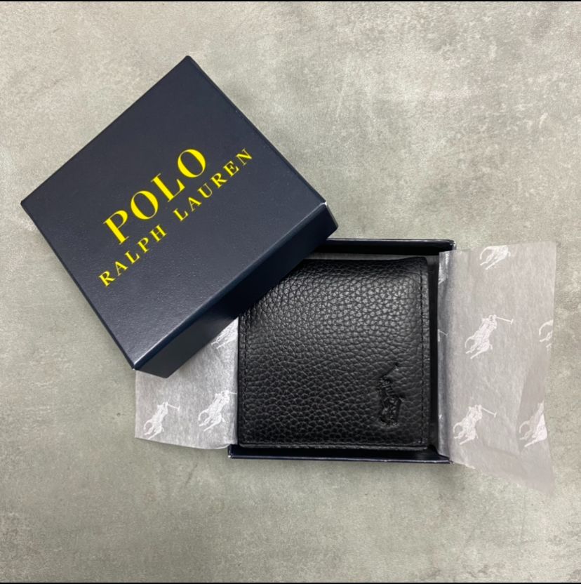 ラルフローレン 財布 POLO RALPH ポロ 小銭入れ レザー 黒 革 - YSX