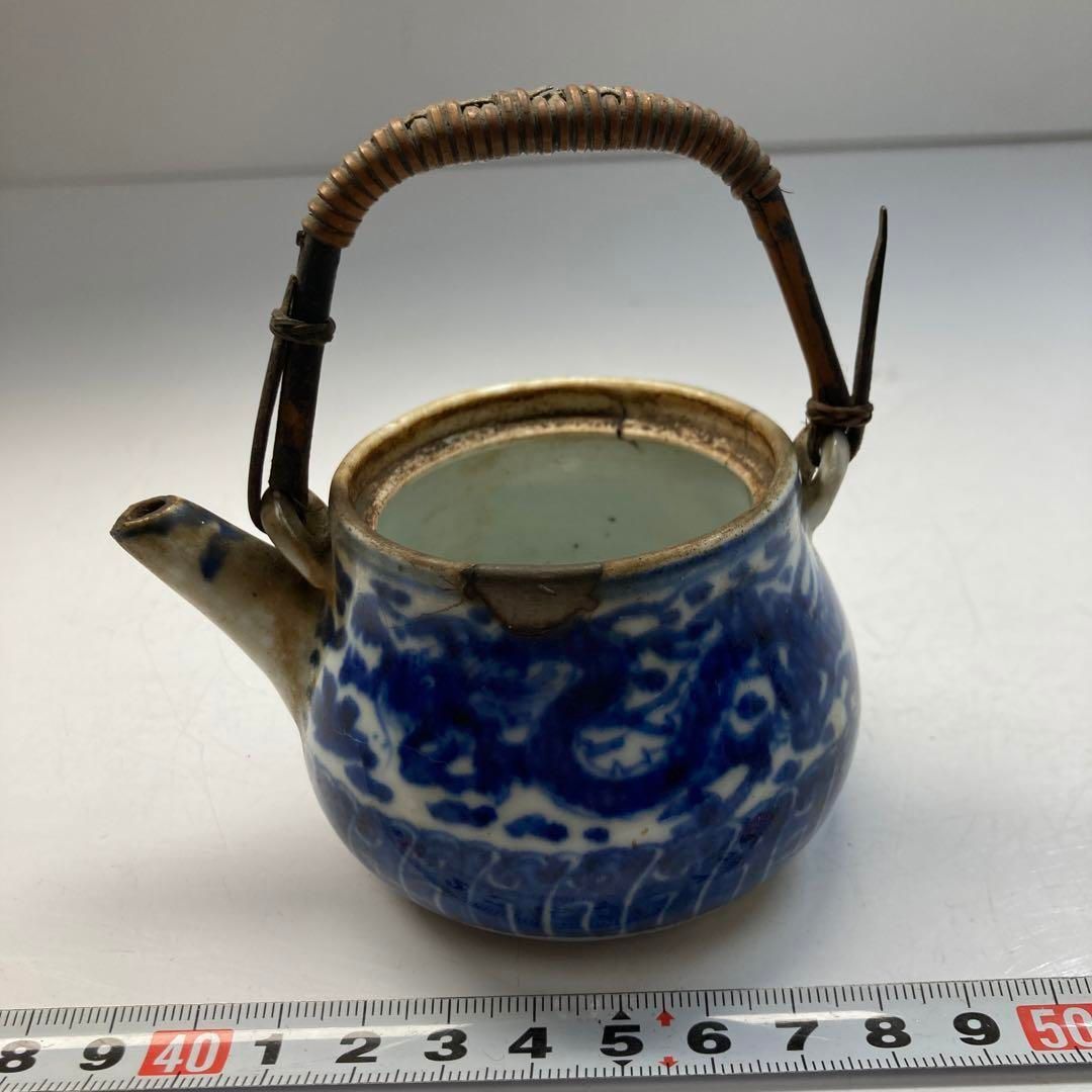 京名工 玉輪斎 本多左平銘 急須 タコチ 高さ約10㎝ 東な6-0416