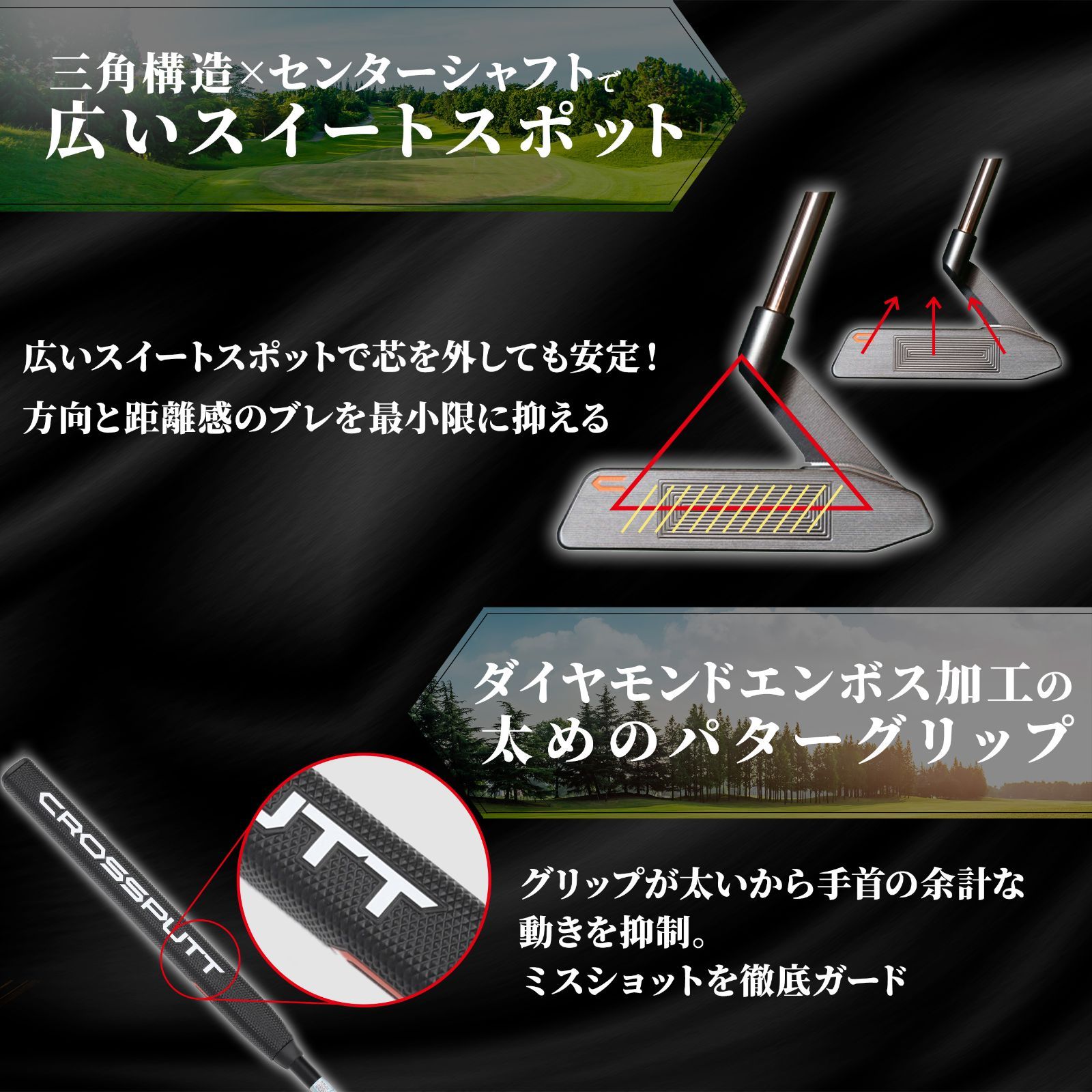 CROSSPUTT クロスパットグリップ 太め 送料無料 グリップ パター用(グリップ（パター）)|CROSSPUTT(クロスパット