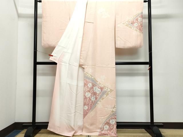 平和屋着物○訪問着 辻が花 絞り 黒地 正絹 逸品 AABA3776ph