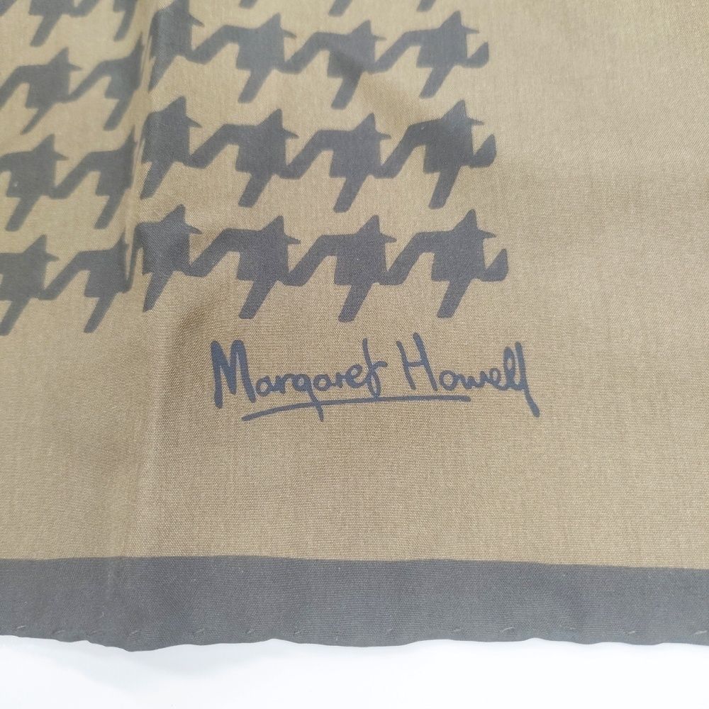 MARGARET HOWELL 24AW SILK GLENCHECK SCARF 定価31900円 スカーフ カーキ レディース マーガレットハウエル 5-1001G◎