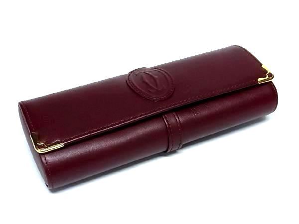 □美品□ Cartier カルティエ マストライン レザー メガネケース 眼鏡 ...