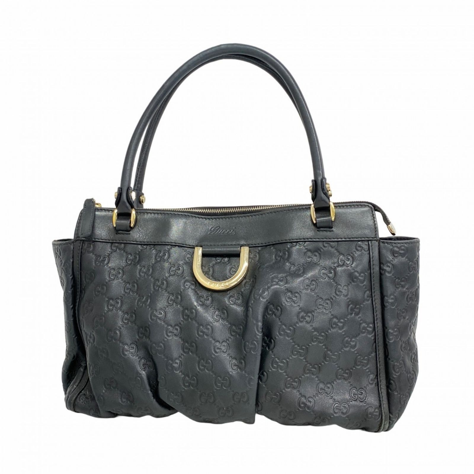 グッチ Gucci グッチ トートバッグ グッチシマ アビー 189831 レザー ブラック シャンパンレディース