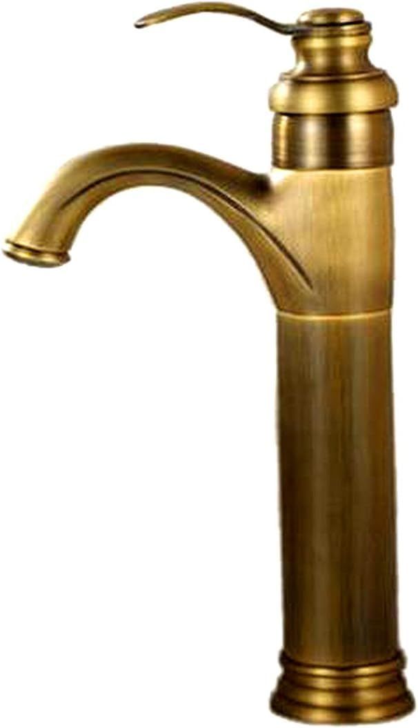 Life System ライフシステム 洗面用 アンティーク 混合水栓 蛇口 シングルレバー 14cm 32cm レトロ 手洗いボウル用 洗面台 水道 SK241 ロング