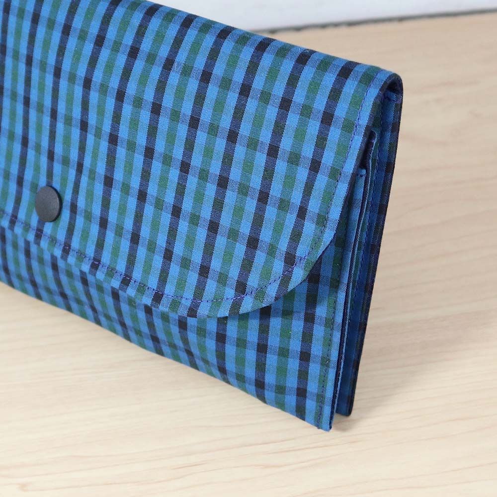 ファミリア風 ブルグリーンチェック×ネイビー タータンチェック マルチ