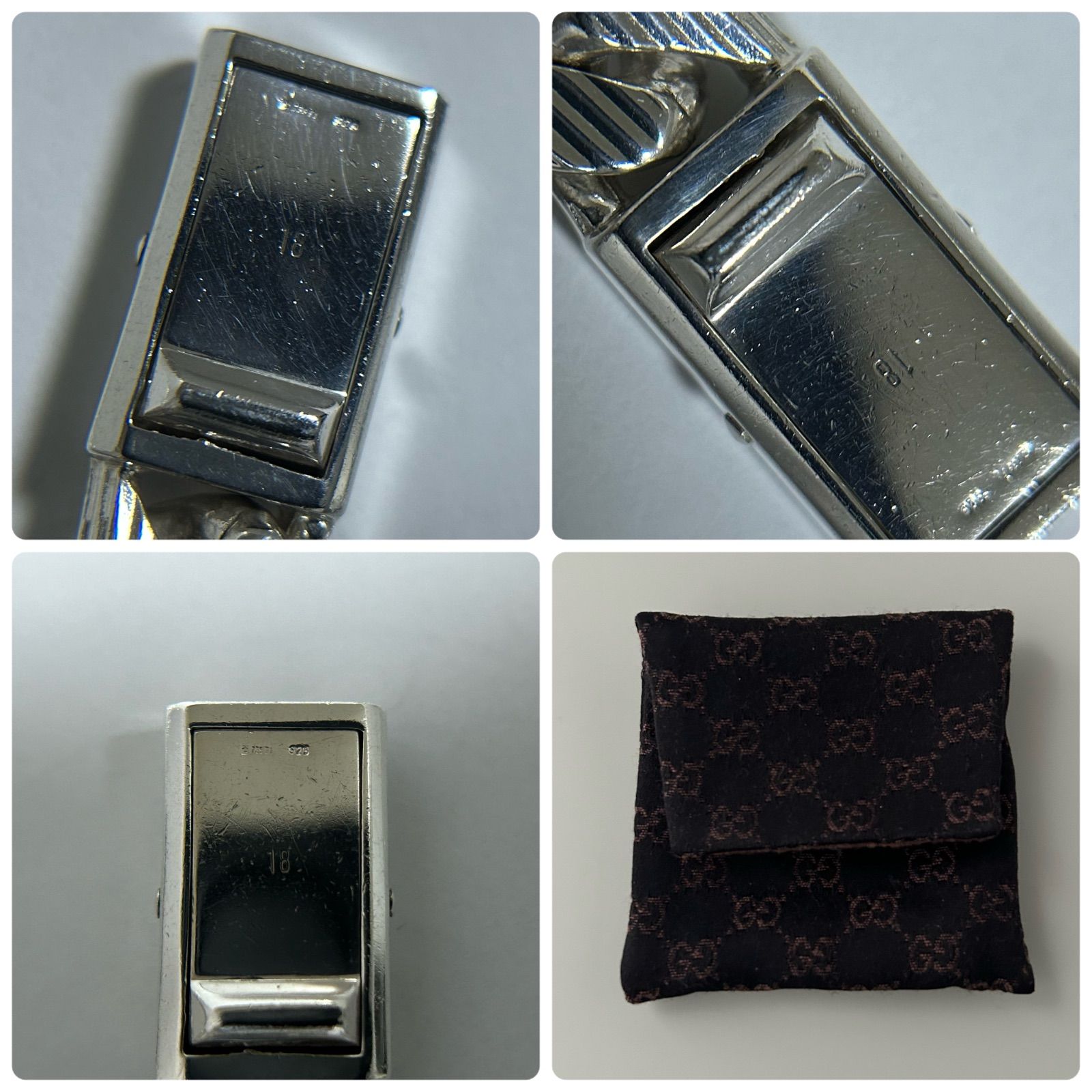 Shun様 グッチ ブレスレット 喜平 ストライプ 重厚 SV925 GUCCI #18