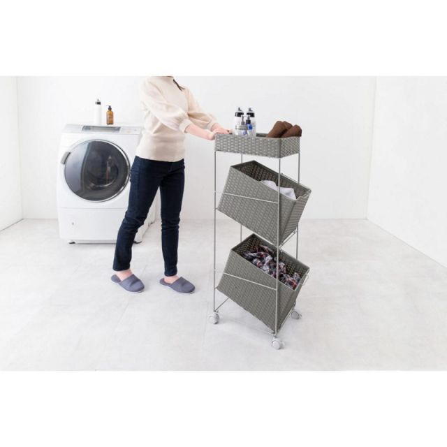 萩原 Hagihara RAN-2425GY ランドリーラック 新生活 インテリア 家具おしゃれ NEXPOTALLINN_EU