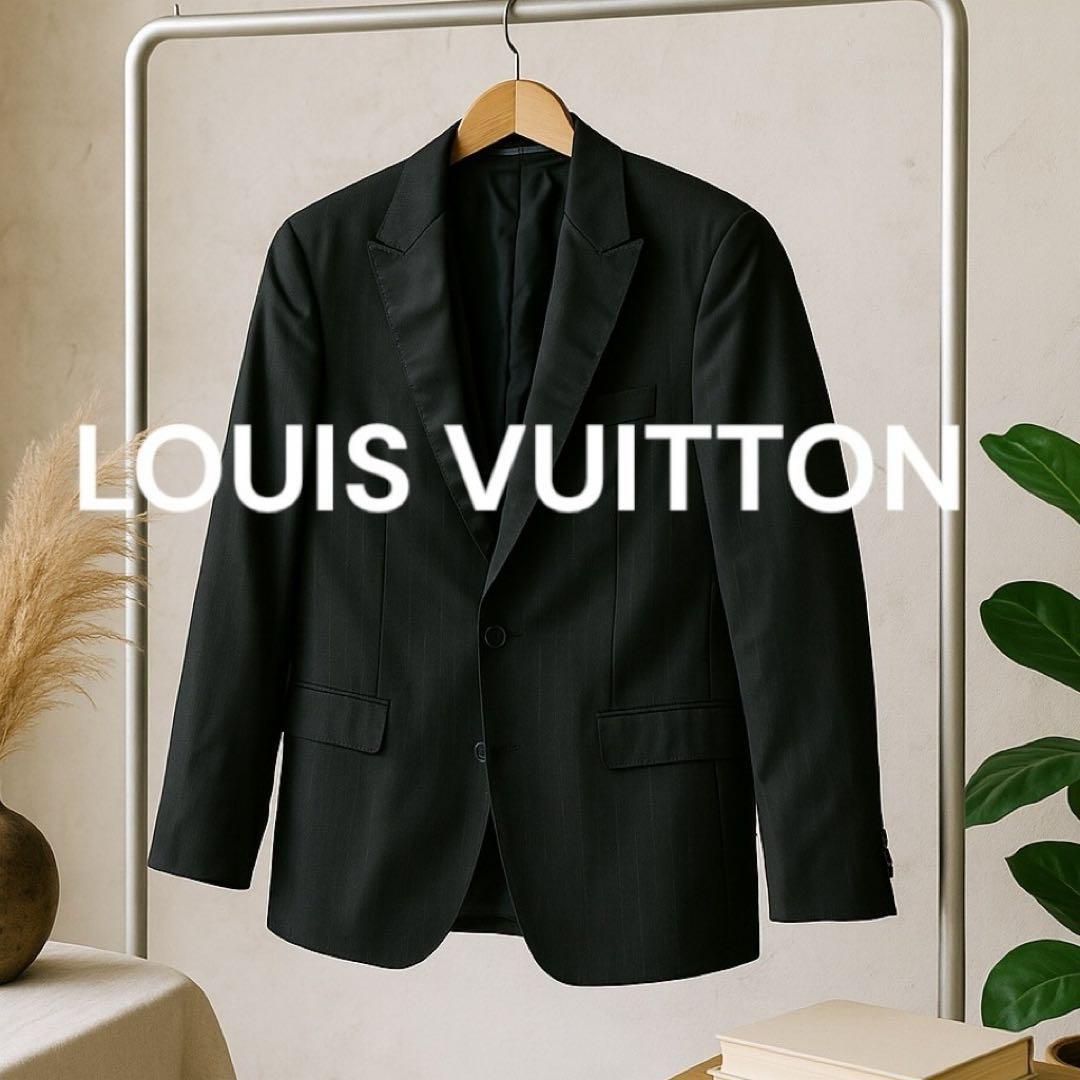 ヴィトン ダミエ テーラードジャケット 54 RM101F シルク 裏地総柄