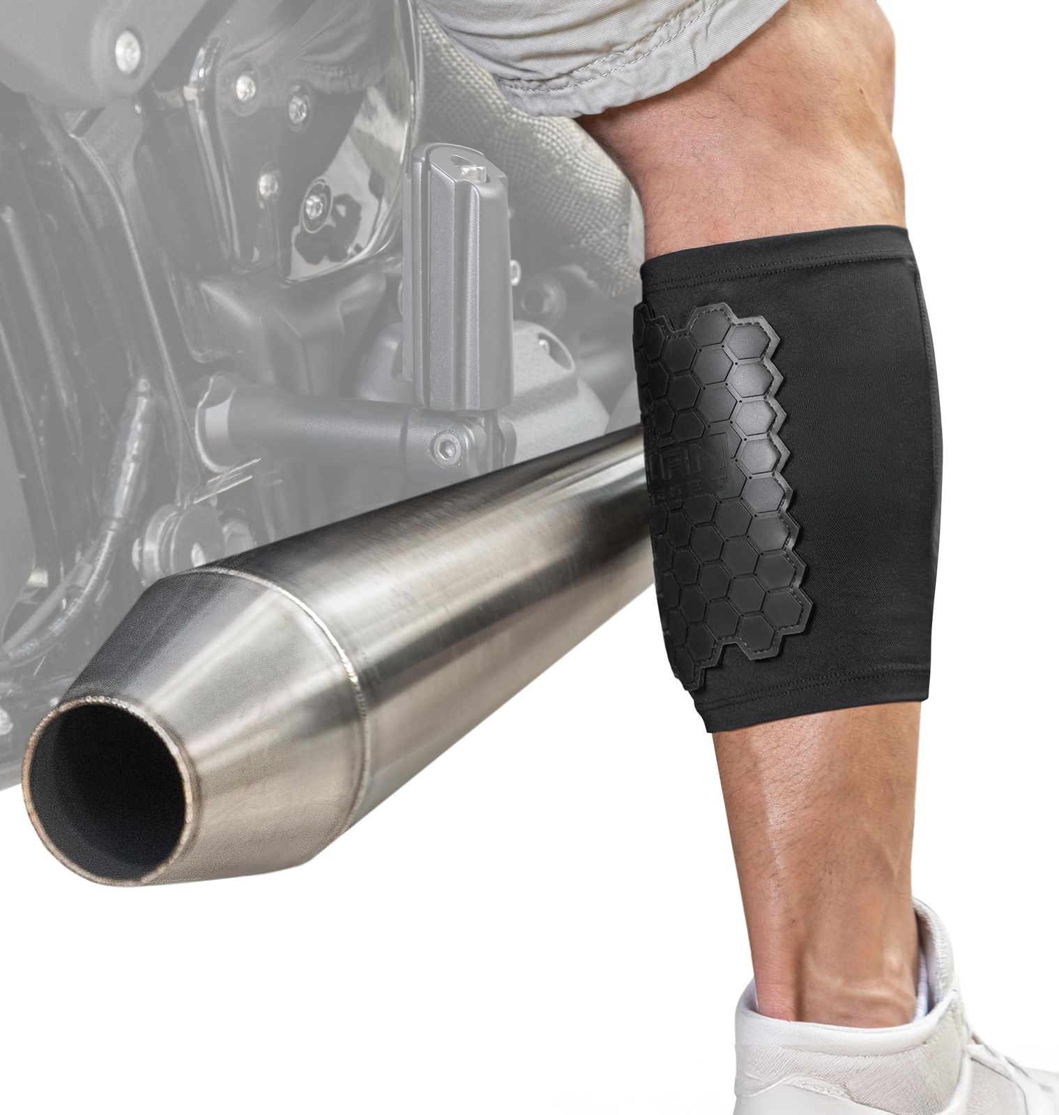 BurnJacket Pro オートバイ エキゾーストパイプ バーンプロテクティブスリーブ レッグガード 2層保護 13 5 18インチのふくらはぎに対応 脚用ヒートシールド ふくらはぎガード