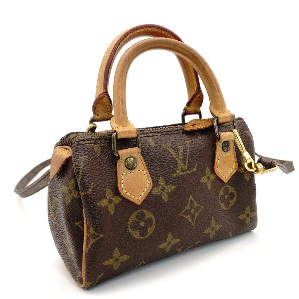 ルイヴィトン LOUIS VUITTON ミニスピーディ モノグラム キャンバス M41534 PVC レザー ショルダー クロスボディ ブラウン 7-10-322