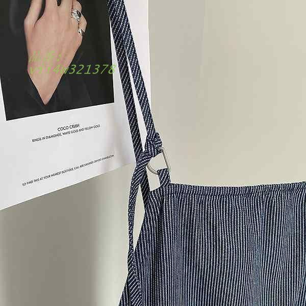 ブルー系ストライプほっそり効果大通勤通学20代30代40代50代60代