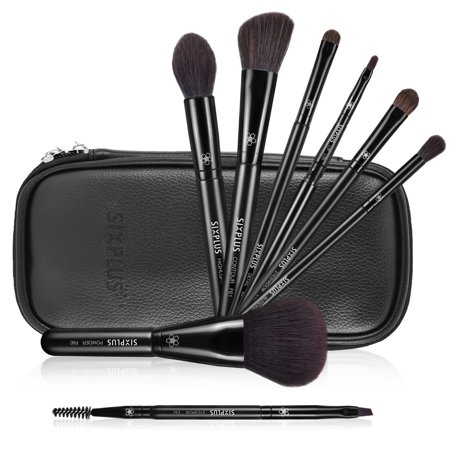 【人気商品】専門化粧道具 描きやすい化粧ブラシ 粉含み力 柔らかいメイクアップブラシ Dawnシリーズ 8本セット 化粧ポーチ付き 人気メイクブラシ シックスプラス SIXPLUS