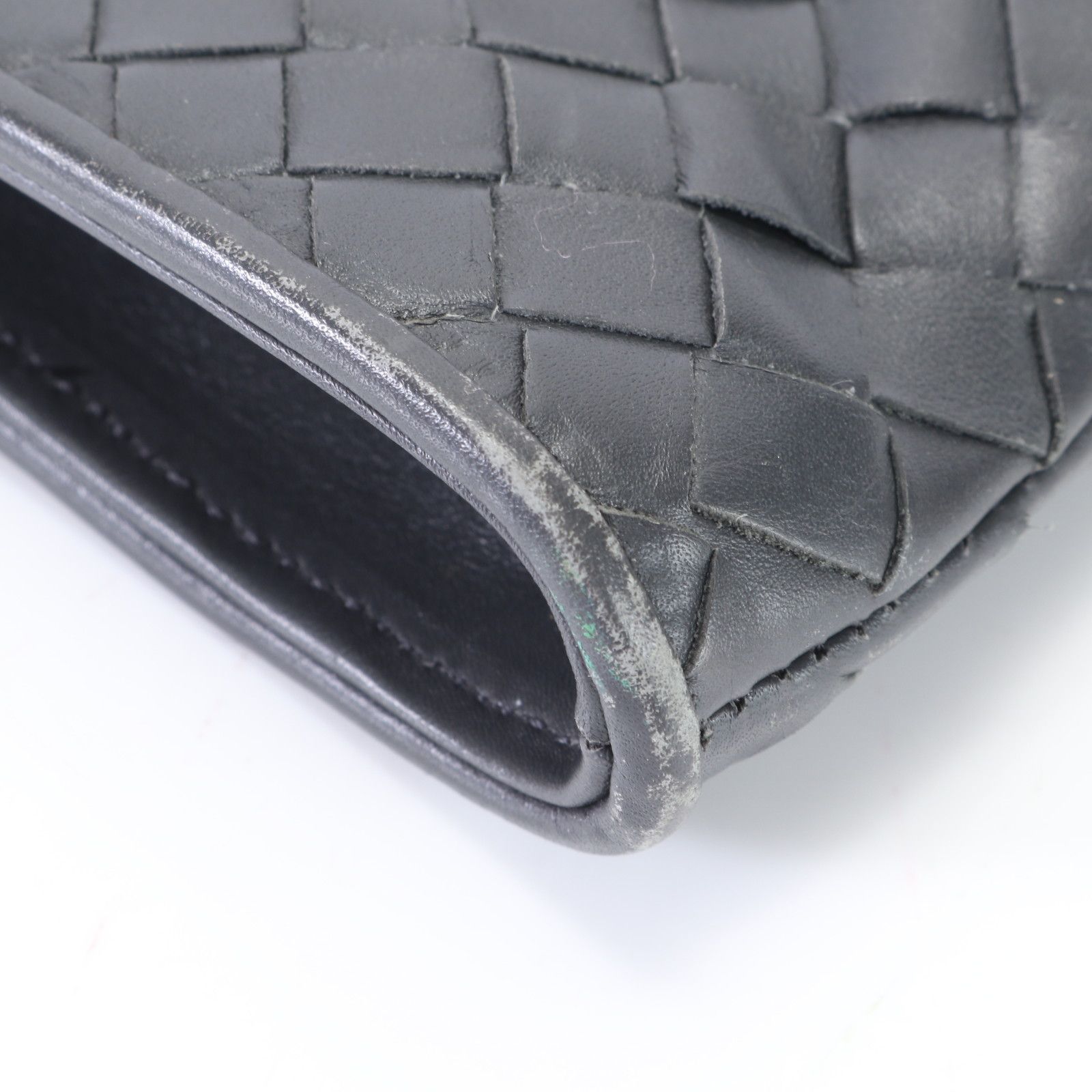 ＊USED＊ボッテガヴェネタ イントレチャート レザー ハンドバッグ 黒 ボッテガヴェネタ BOTTEGA VENETA ハンドバッグ ショルダー