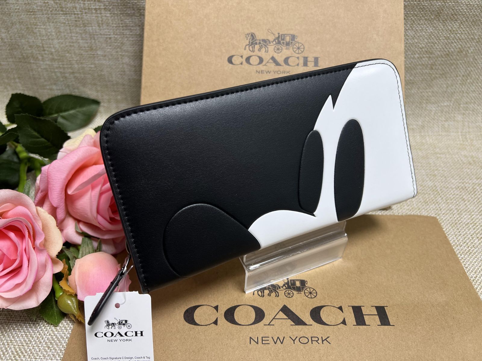 COACH 財布 コーチ 長財布 アコーディオン ディズニー 75周年記念限定