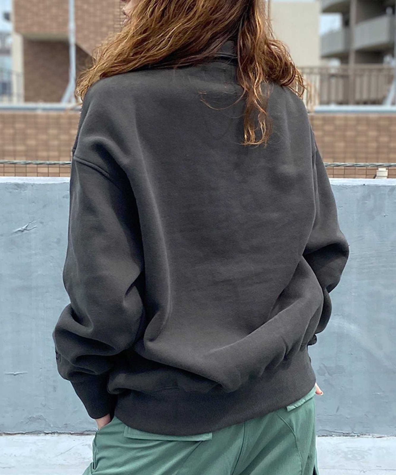 RVCA/ルーカ レディース トレーナー ハーフジップ オーバーサイズ 裏起毛 BD044-P01 RVCA RVCA/ルーカ レディース トレーナー ハーフジップ オーバー