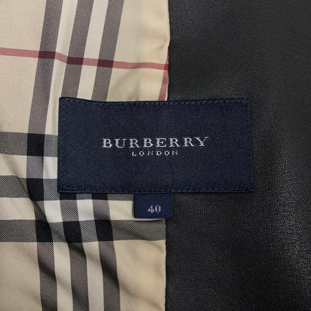 BURBERRY LONDON レザージャケット ライダース ノバチェック 黒 BURBERRY LONDON レザージャケット ラムレザー ノバチェック 黒