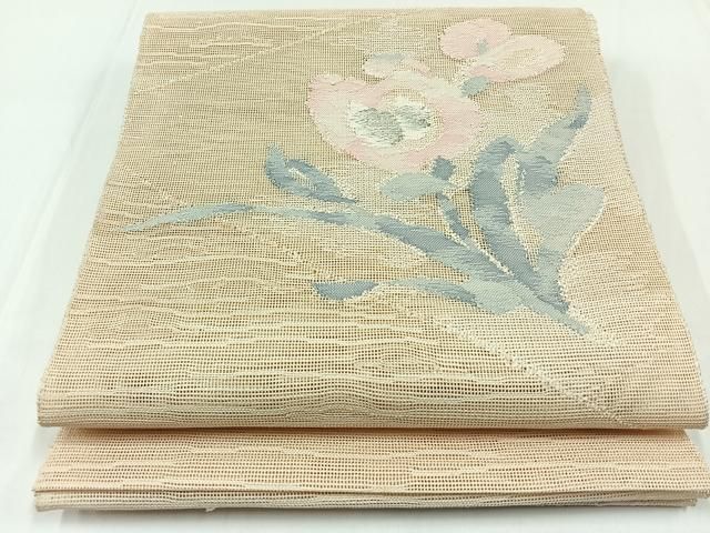 ②和装品 正絹縮緬刺繍細工 名古屋帯 k-6114 上品な金糸の刺繍 流水 正絹 九寸 名古屋帯 - メルカリ