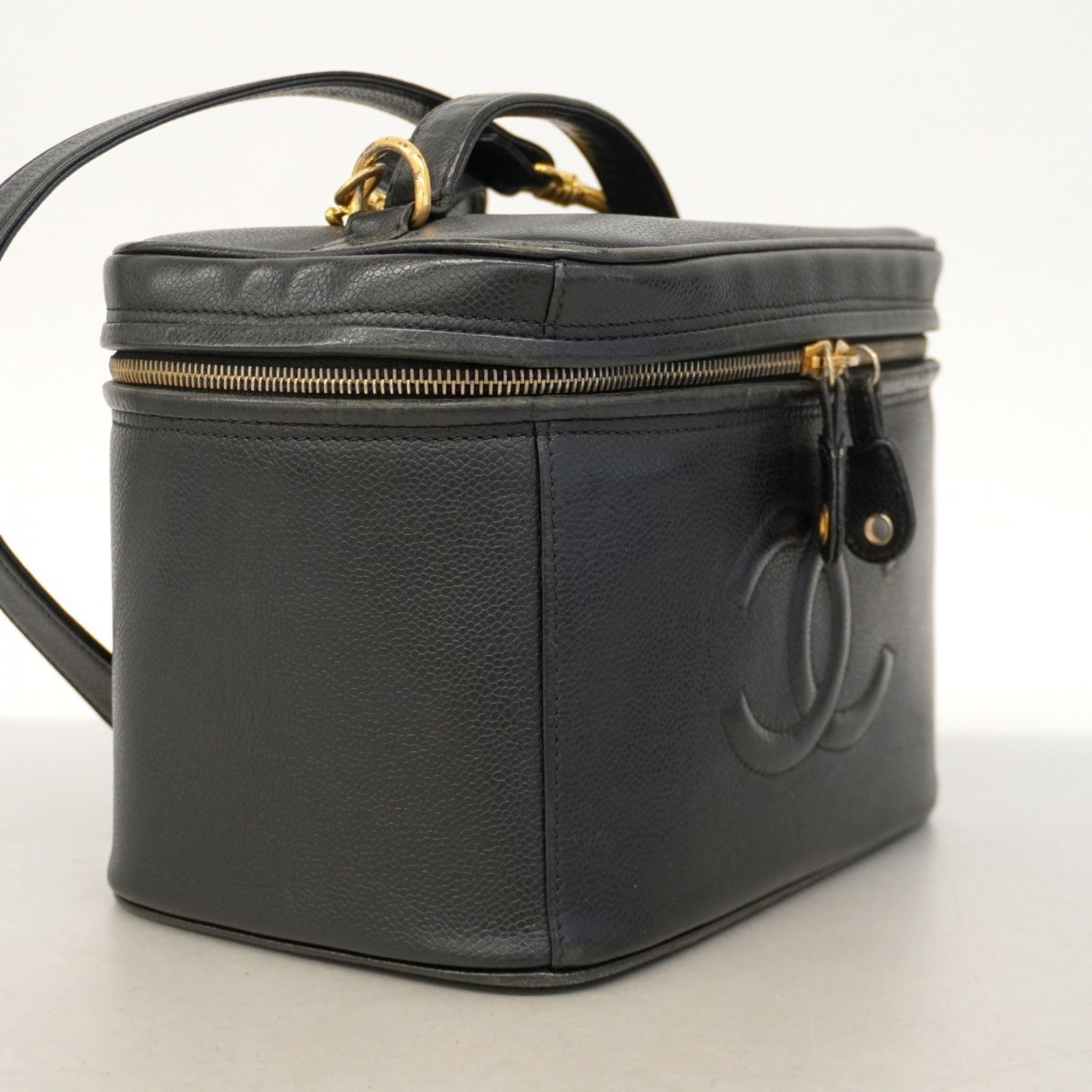 CHANEL シャネル バニティ ブラック キャビアスキン シャネル(Chanel) シャネル バニティバッグ キャビアスキン