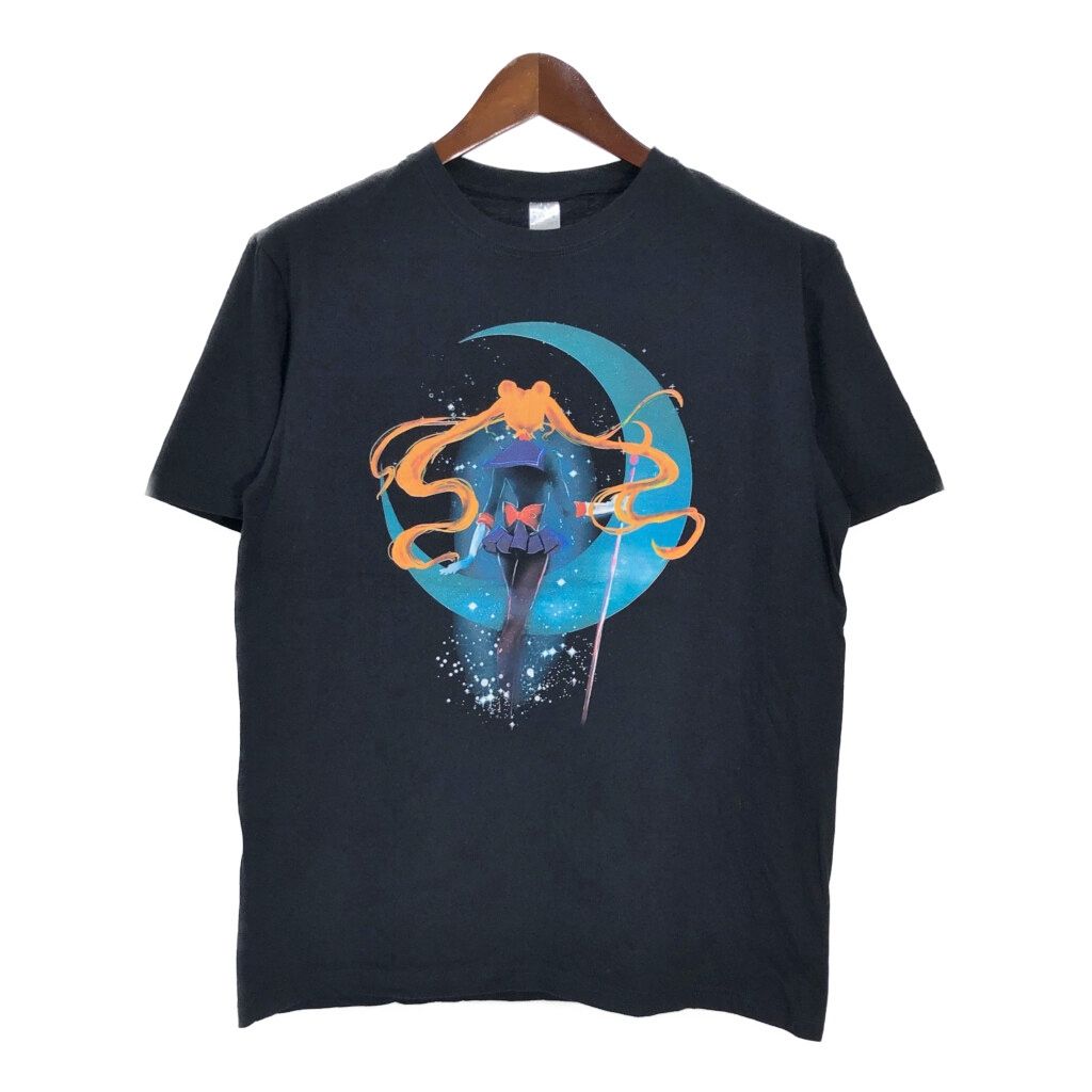 美少女戦士セーラームーン 半袖Ｔシャツ アニメ キャラクター ブラック メンズ L 古着 T9876