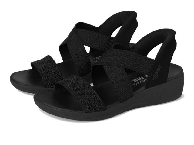 【送料無料】 スケッチャーズ レディース ヒール シューズ Arya - Very Demure Hands Free Slip-Ins Black/Black