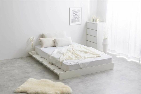 セミダブル 北欧風 ナチュラル 幅140cm すのこ ローベッド ベッドフレーム NEXPOTALLINN_EU