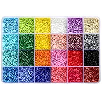 BALABEAD ほぼ均一なガラスシードビーズ 約24000個 不透明マットカラー シードビーズ 12/0 ガラスクラフトビーズ 2mm シードビーズ ジュエリー製