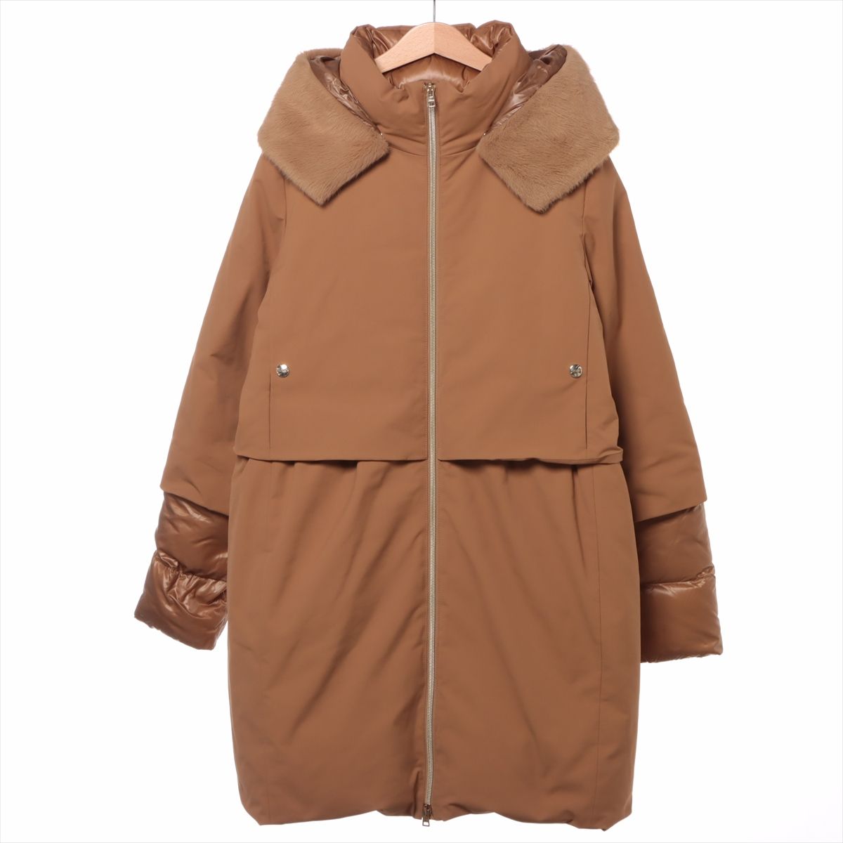 極美品 HERNO ヘルノ ダウン ロング コート 上着 羽織 フード フーディ  