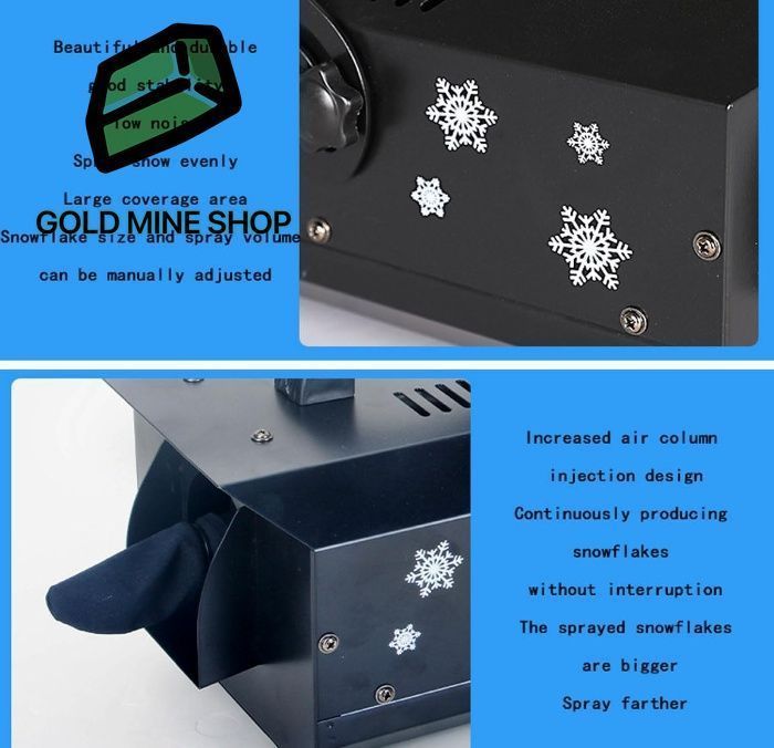 ポータブル屋外および屋内シミュレーションスノーマシンコントローラーステージ付き600W人工降雪機ハロウィン