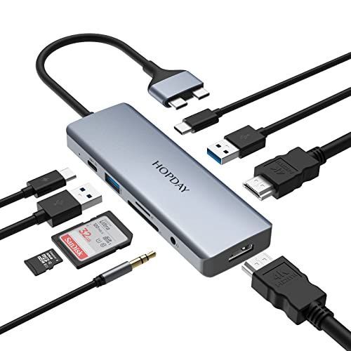 【ブランド 】Macbook ハブ HOPDAYMacbook Air Pro 2022 9 ポート USB Type C ハブ USB C HDMI 変換アダプタ 4K出力 PD急速充電 USB 3.0 対応 Thunderbolt 3ポート SD/TFカー
