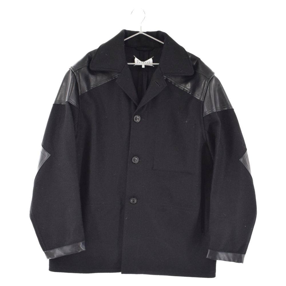 Martin Margiela 10 (マルタンマルジェラ) 21AW Leather Wool Jacket レザー切り替え ウール ジャケット  ブラック S50AM0520 S44024 - メルカリ