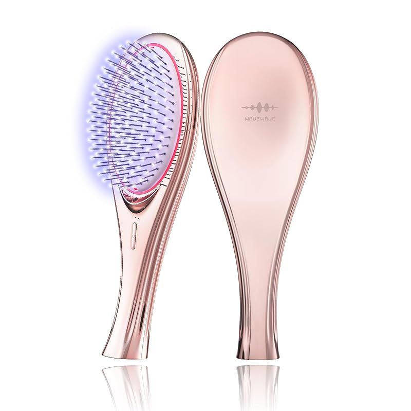 ひるおび にて紹介 wavewave ems ヘアブラシ イオンケア 赤色LED サラサラ 髪 髪の毛 クッションブラシ くし 誕生日 女性 レディース 妻 彼女 母 プレゼント ピンクゴールド